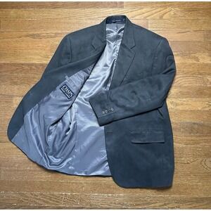 Chaps Ralph Lauren Blazer Mens 42S Grey Faux Suede Sport Jacket Microfiber